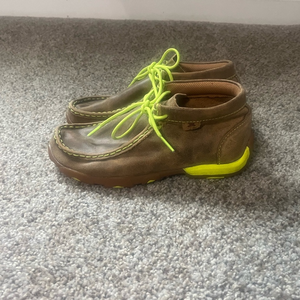 Kids Brown and Neon Green twisted x